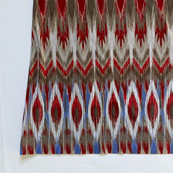 Chico's Easy wear Tank Top Size 2 12 Sleeveless Blouse Aztec Geometric Red Blue - Picture 11 of 15